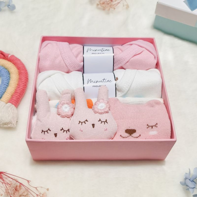 Minutiae Projects | MINI | Hampers Bayi | Kado Lahiran | Hampers Baby Boy & Girl | Newborn Baby Gift Set-Pink - Bunny