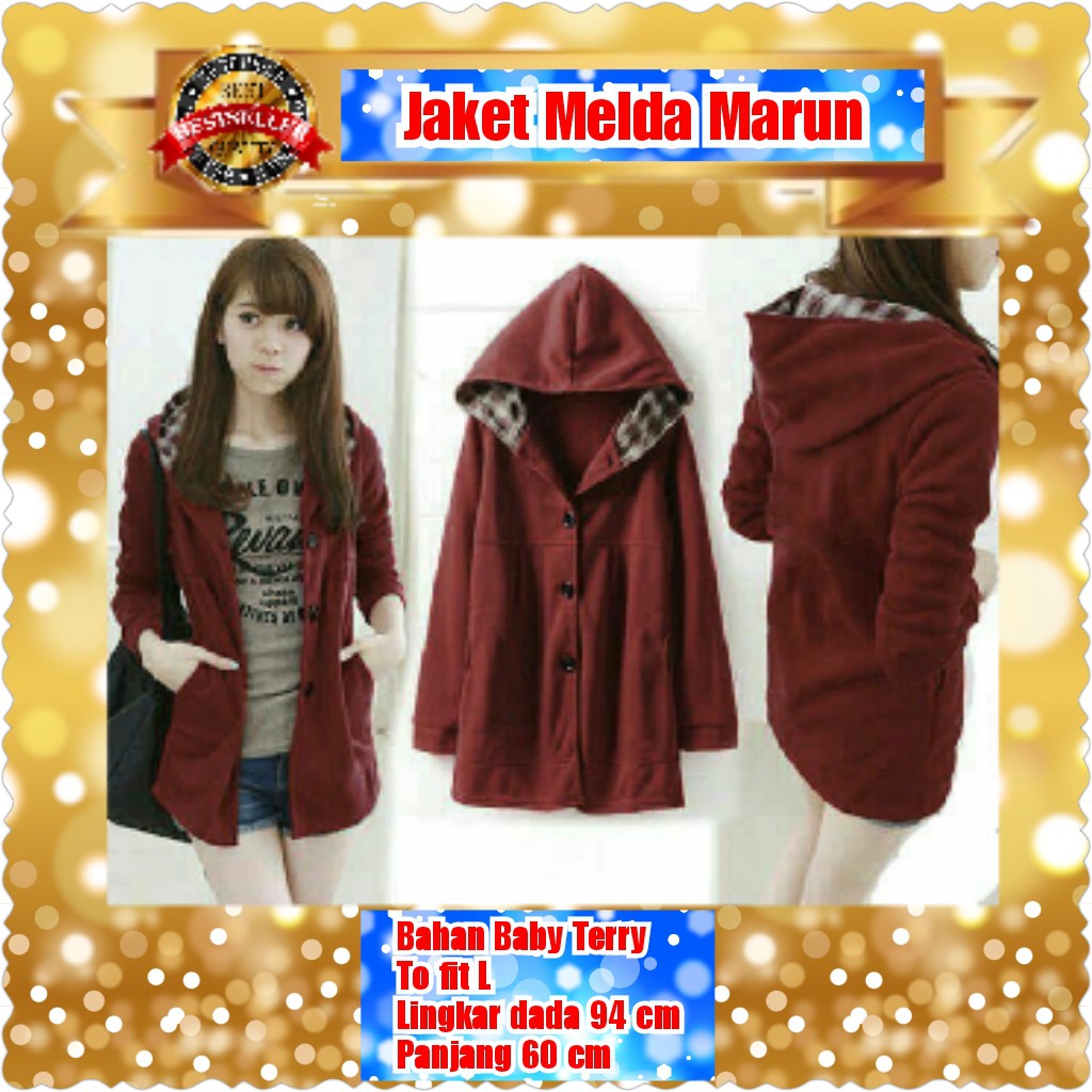 JAKET MELDA / MERAH / NAVY / BIRU ELEKTRIK / MARUN / TERPOPULER TERLARIS TERMURAH