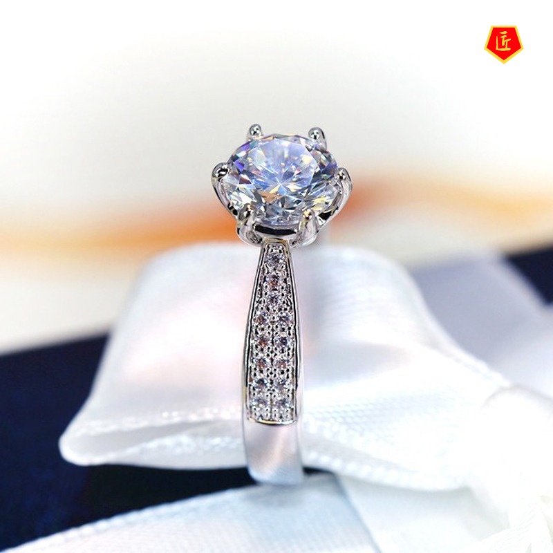 [Ready Stock]Luxury Classic Six-Claw Diamond Ring