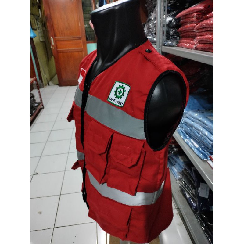 ROMPI SAFETY MERAH ALLSIZE BAHAN DRILL