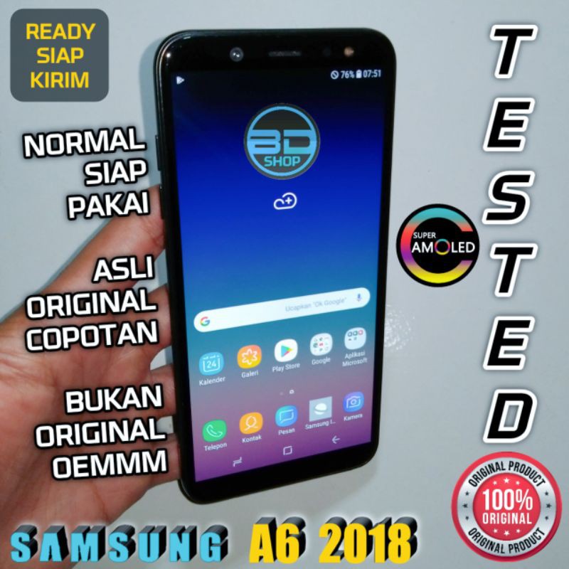 ORIGINAL ASLI COPOTAN LCD SUPER AMOLED Touchscreen Samsung A6 2018 A600G Layar 5.6 inch