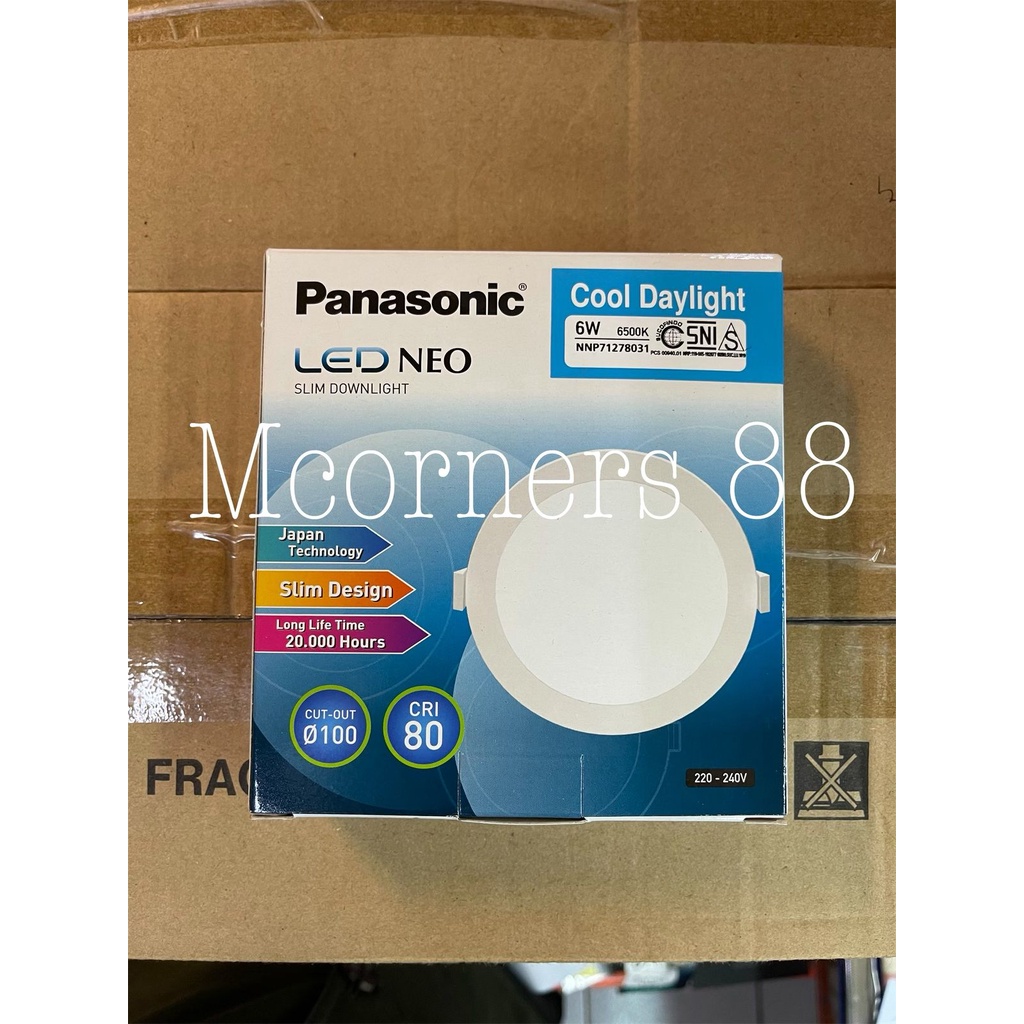 Panasonic Downlight LED NEO SLIM Inbow 6 Watt Bulat Putih / Kuning / Natural