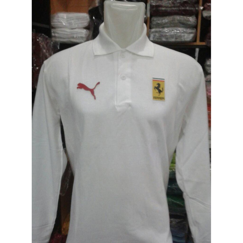 Model Terbaru  Baju / Kaos Outdor / Adventure POLO SHIRT PUMA FERRARI LENGAN PANJANG/KAO