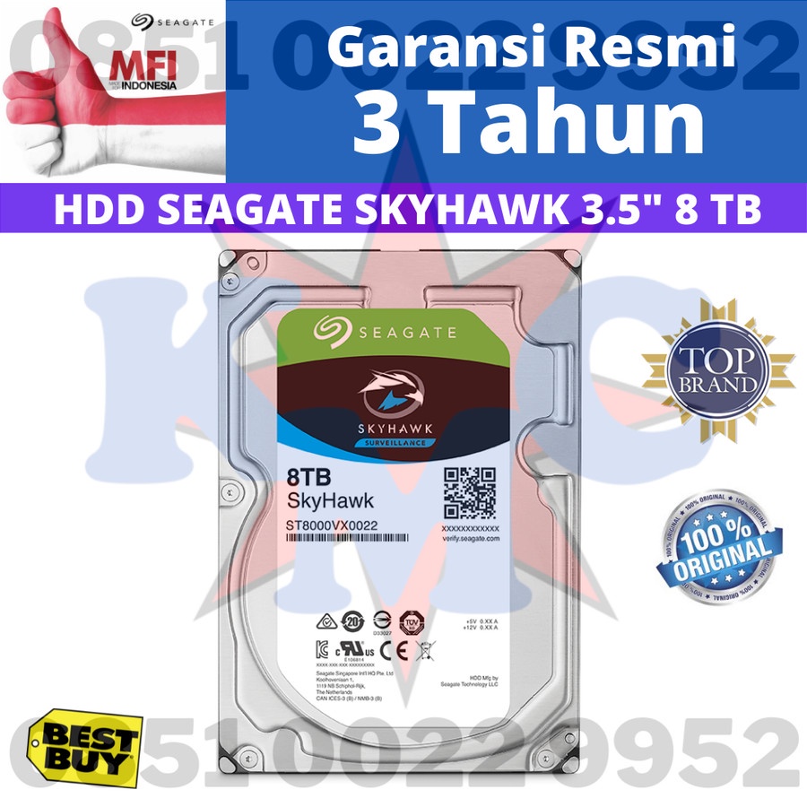 SEAGATE SKYHAWK HDD HARDISK CCTV 8TB RESMI