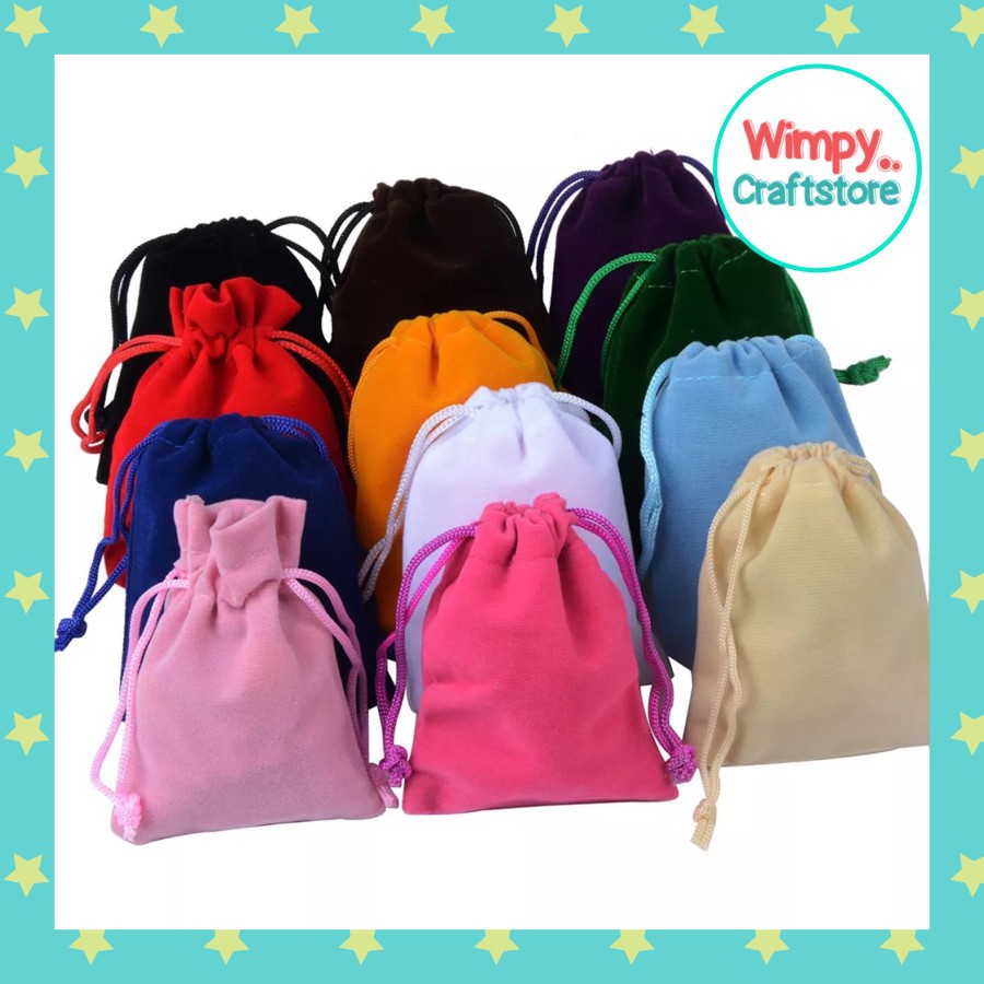 Velvet Pouch B tempat aksesoris kantong aksesoris kantong koin tas kecil