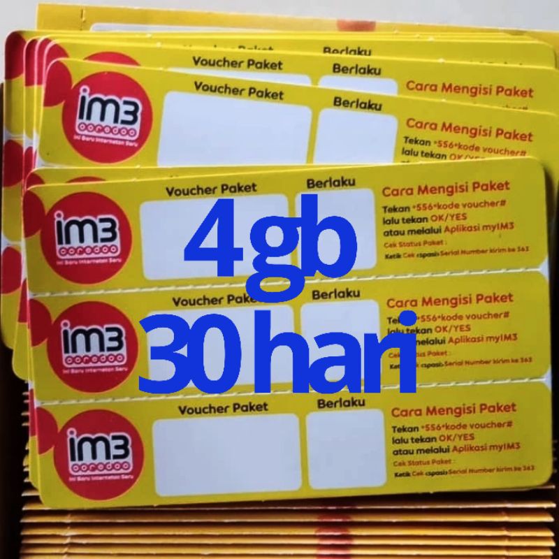 voucher indosat im3 4gb Freedom 30hari
