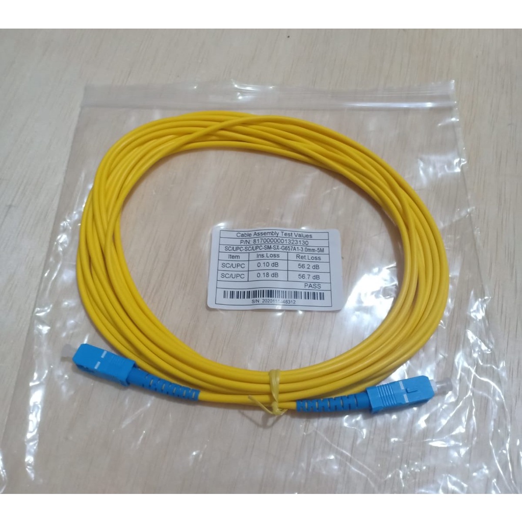 Patchord / Patchcord SC-SC UPC 5 Meter 3mm Simplex Pabrikan