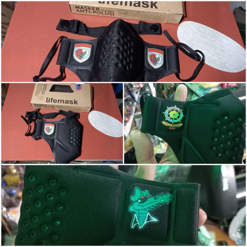 MASKER LIFE MASK CUSTOM SUKA SUKA MODEL TOMO KOTAK COKLAT