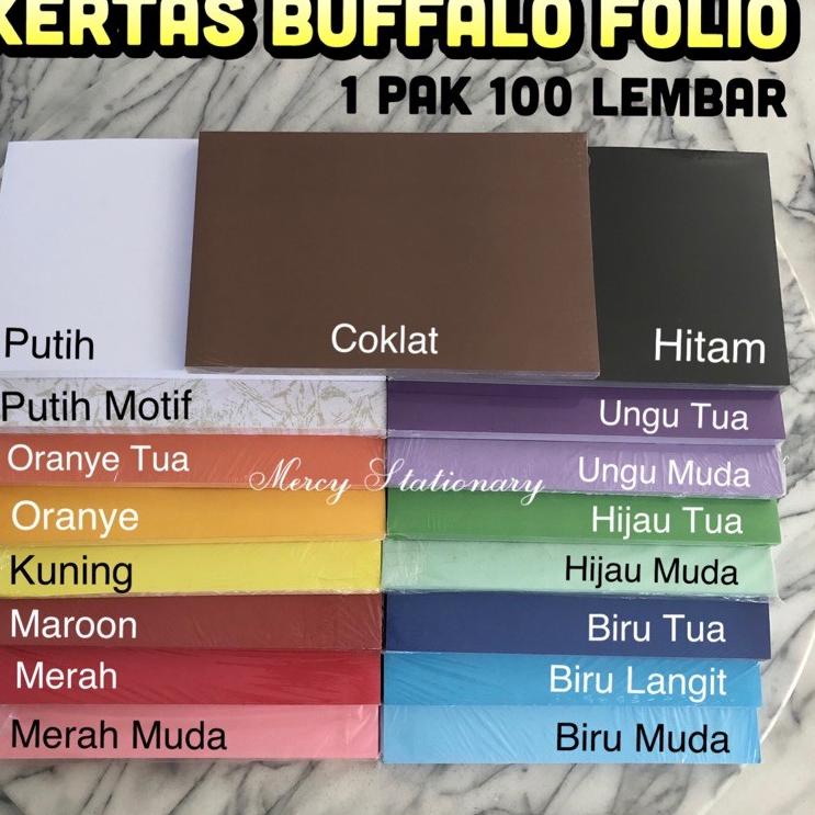 

YTI 100 Lembar - Kertas Cover Buffalo Polos 150 Gr A4 F4 Folio Bufalo Motif Hitam Bufallo Putih Biru Benhur Jilid 616STRX