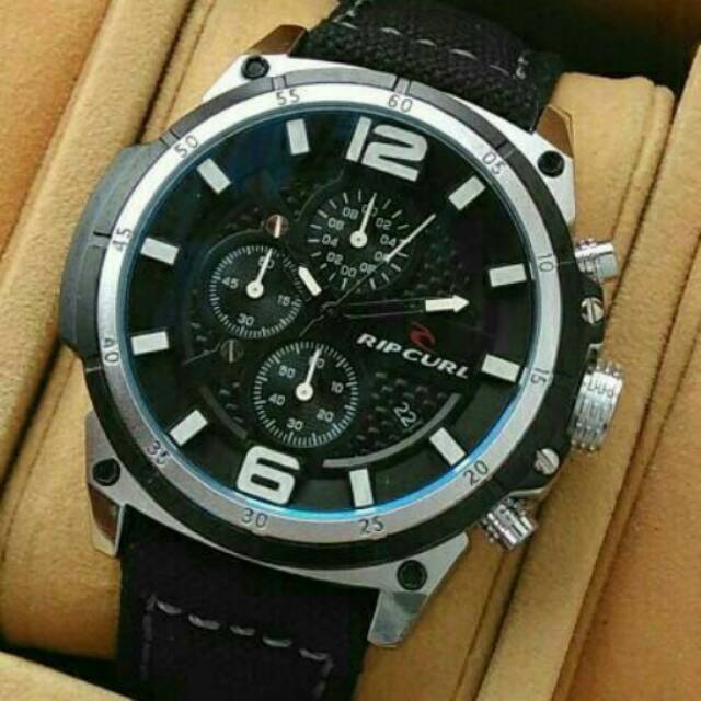Jam Tangan Pria Ripcurl Cronograp Tali Kanvas - Jam Tangan Pria Tali Kanvas Super Mewah