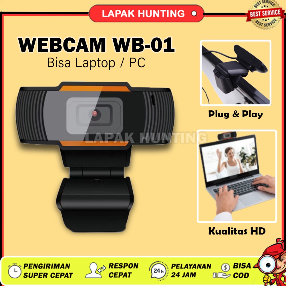 WEBCAM LAPTOP KOMPUTER WB01 ORIGINAL 720P HD CAMERA WEB CAM UNTUK ZOOM MEETING GMEET CLASS CAMERA PO