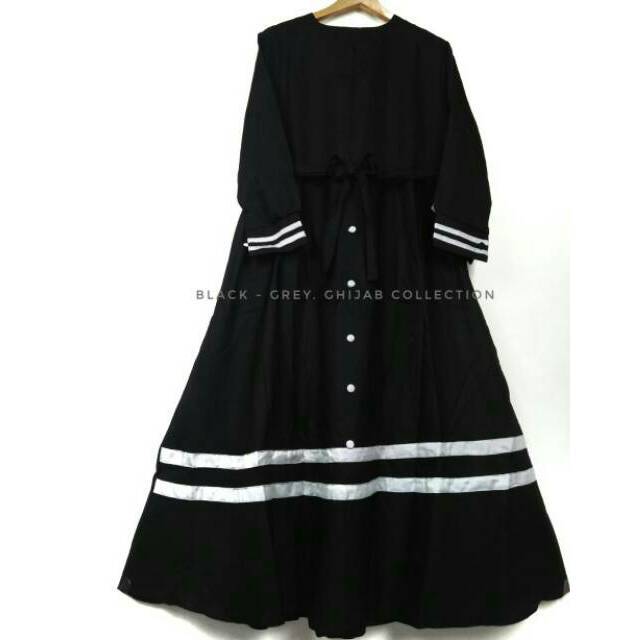 Gamis syakira shakira baloteli kancing plat polos kombinasi Dress syari gamis modern remaja shabby
