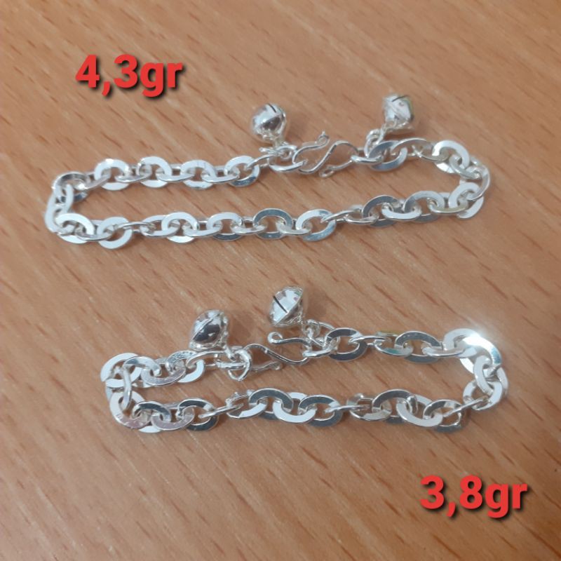 Gelang Perak Bayi dan Anak Belitung Nuri Cantik - Gelang Rantai Perak Murni Asli