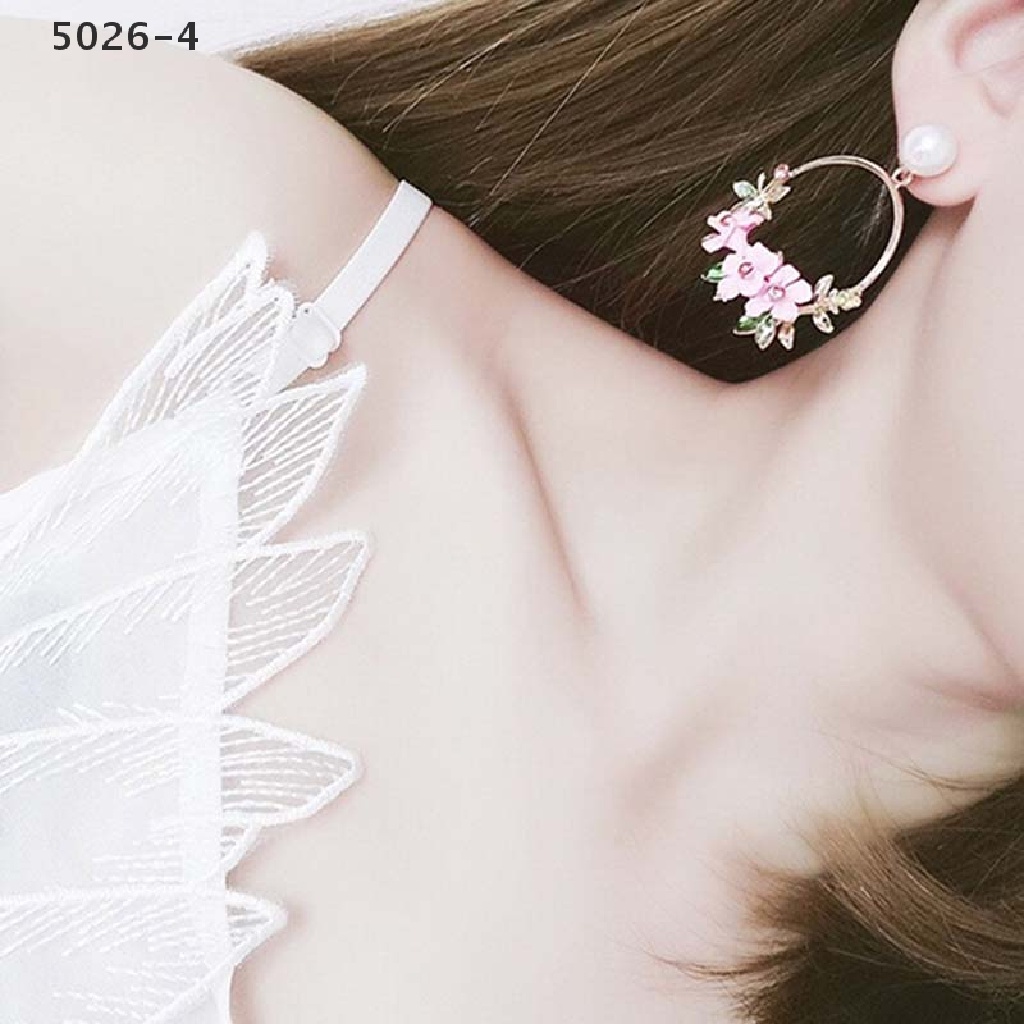 5026-4 Women Charm Flower Drop Dangle Earrings Jewelry Ear Studs Wedding Jewelry Gift 5026-4