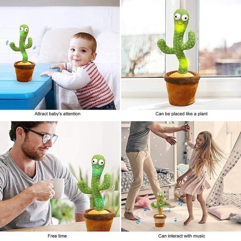 Cactus Toy Boneka Pintar Kaktus Joged Goyang Bisa Rekam Bicara