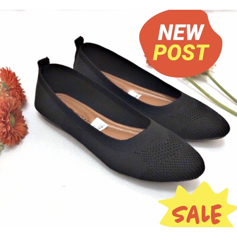 Sepatu Flat Wanita Slip On Bahan Rajut Import DO15 GRAVICI