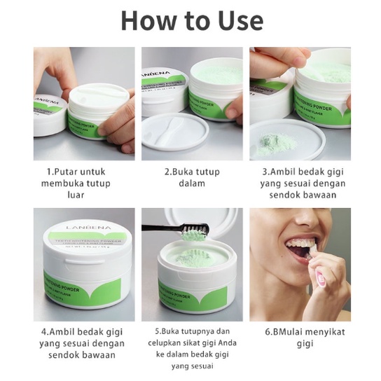 LANBENA Pemutih gigi Teeth Whitening Powder - Memutihkan Gigi pasta gigi Removes