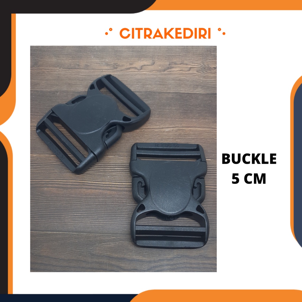 Buckle / Slop tas 5 cm Hitam kunci sodok