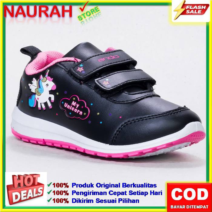 ANDO MINICORN 100% ORIGINAL SNEAKERS ANAK KARAKTER KUDA UNICORN MODEL PEREKAT VELCRO TERBARU 2020