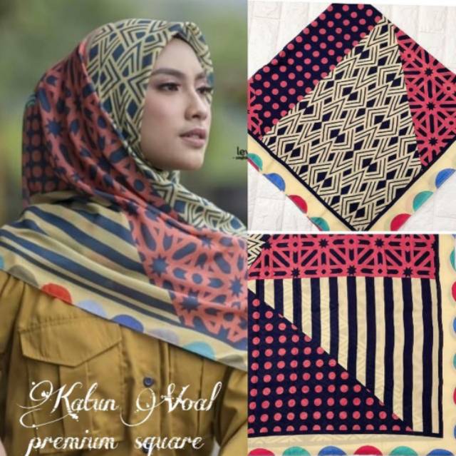 GS. Hijab Segi Empat Motif Voal