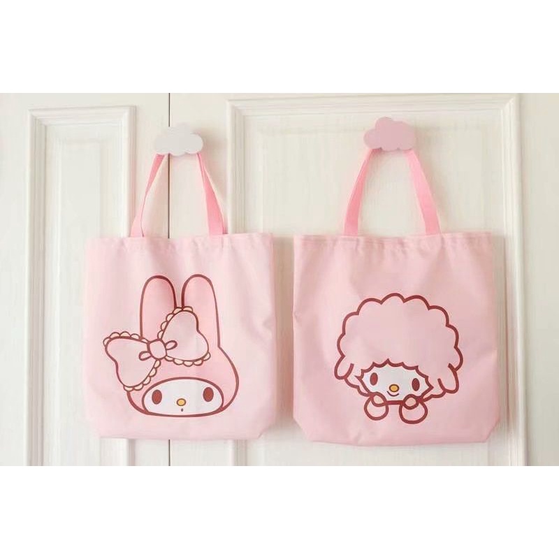 TAS BELANJA MELODY CINNAMOROLL POMPOMPURIN HELLO KITTY BADTZTMARU SHOPPING BAG KANTONG KAIN TOTE