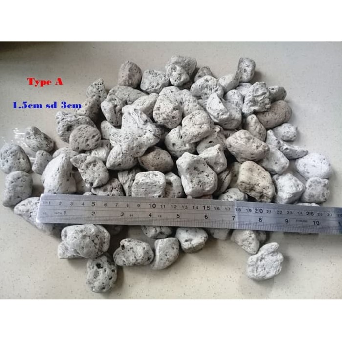 Batu Apung Pumice 2-5 cm Media Filter Aquarium Aquascape Kolam Ikan