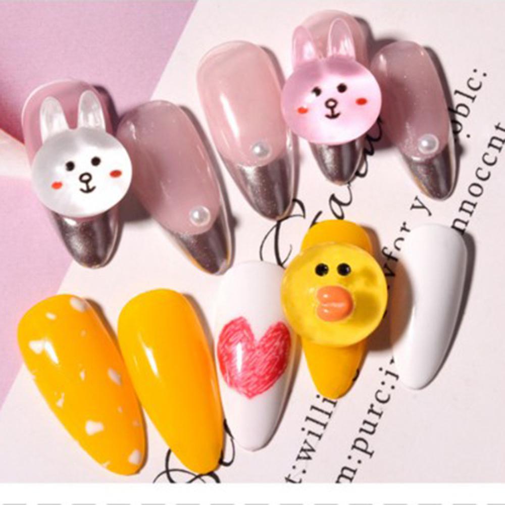 AUGUSTINA Agustina Dekorasi Nail Art 3D Hewan Kelinci Kartun Beruang DIY Dekorasi Nail Art Aksesoris