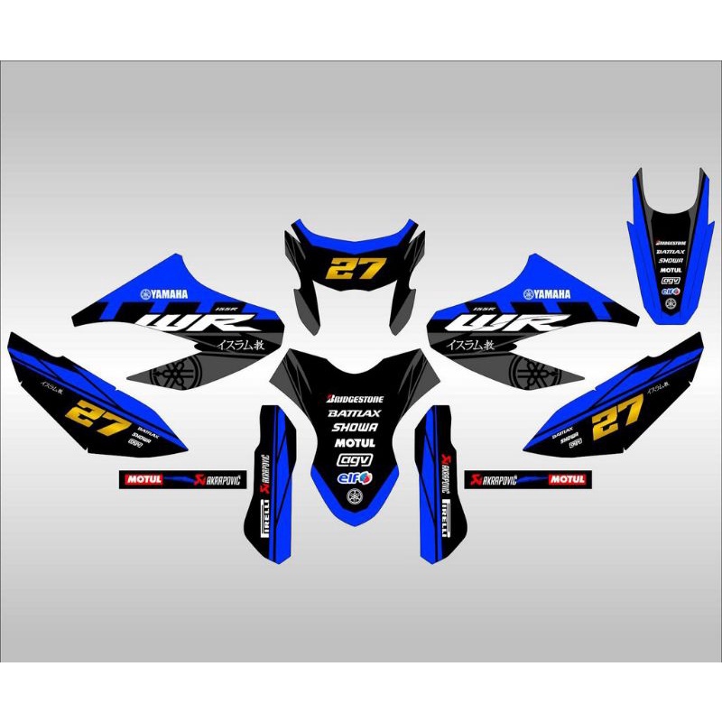 Decal Sticker Variasi Yamaha WR 155 Full Body Request Custom stiker wr 155 fullbody decal keren wr 1
