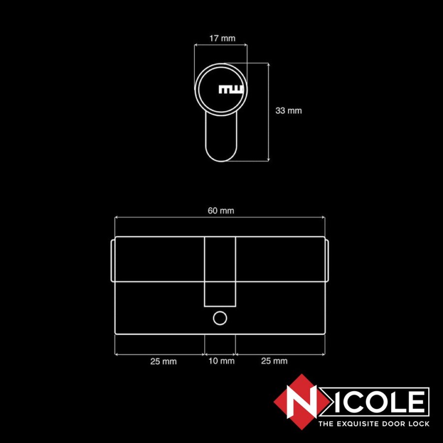 Body Kunci Pelor Body Kunci Pintu Dua 2 Pintu Pull Handle Roller Set 85x40 Cylinder 60mm