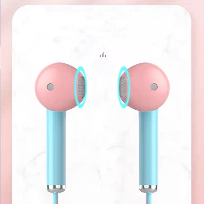 【33LV.ID】Handsfree U24 Macaron 2 tone / Earphone Macaroon glossy Color Hifi Extra Bass Non Pack