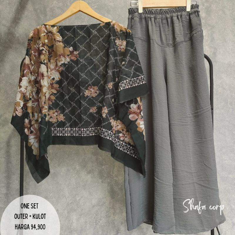 OUTER KIMONO SCARF CROP TOP / SET KULOT