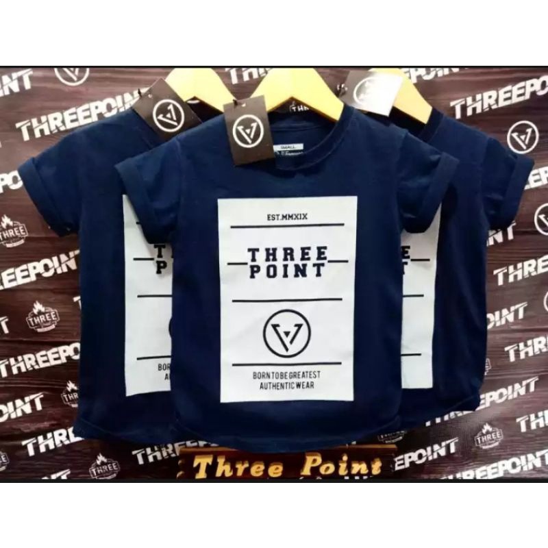KAOS ANAK THREE POINT || NAVY