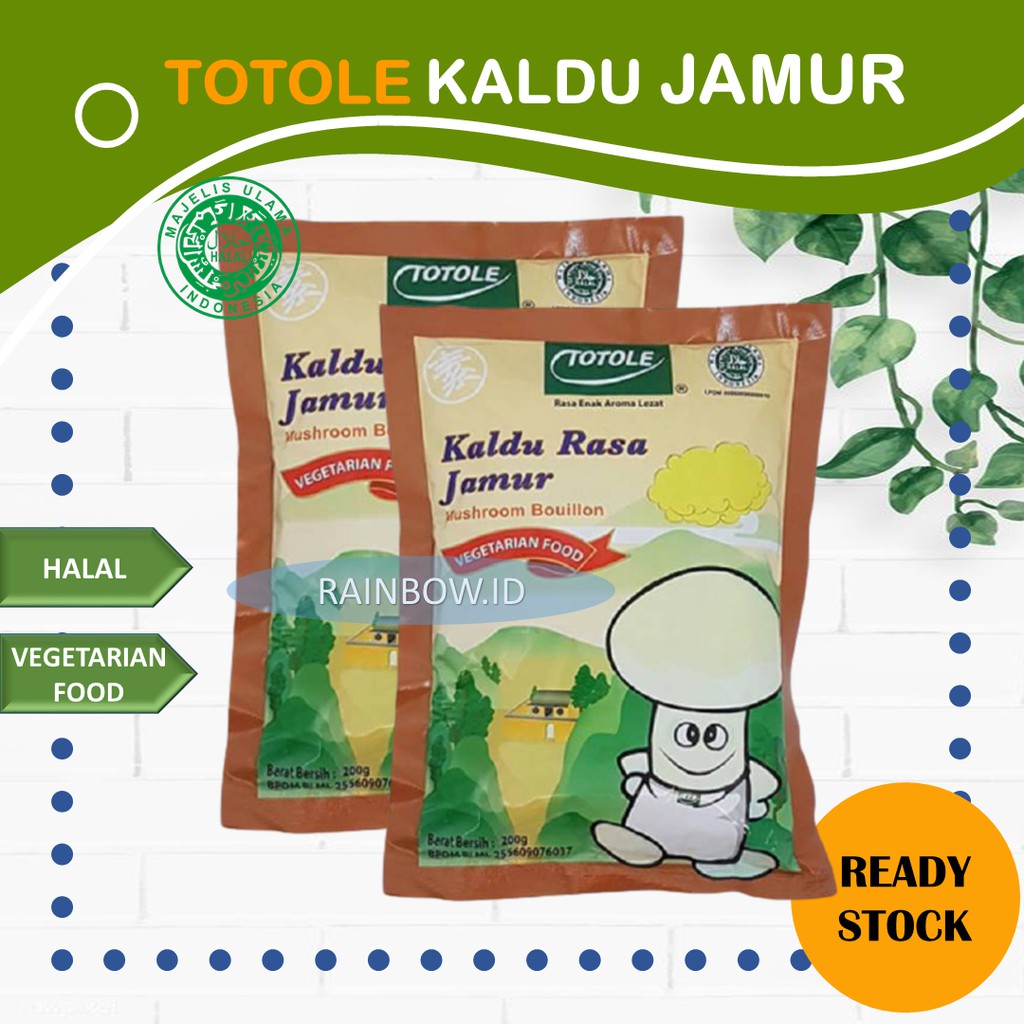 

Totole Kaldu Jamur Merang Bubuk Penyedap Rasa Halal Vegetarian Sehat Non Kolesterol Alami