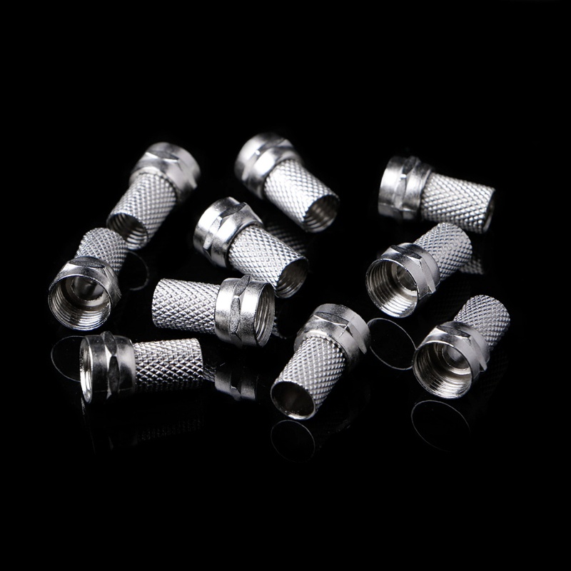 zzz 10 Pcs 75-5 F Connector Screw On Type For RG6 Satellite TV Antenna Coax Cable Twist-on