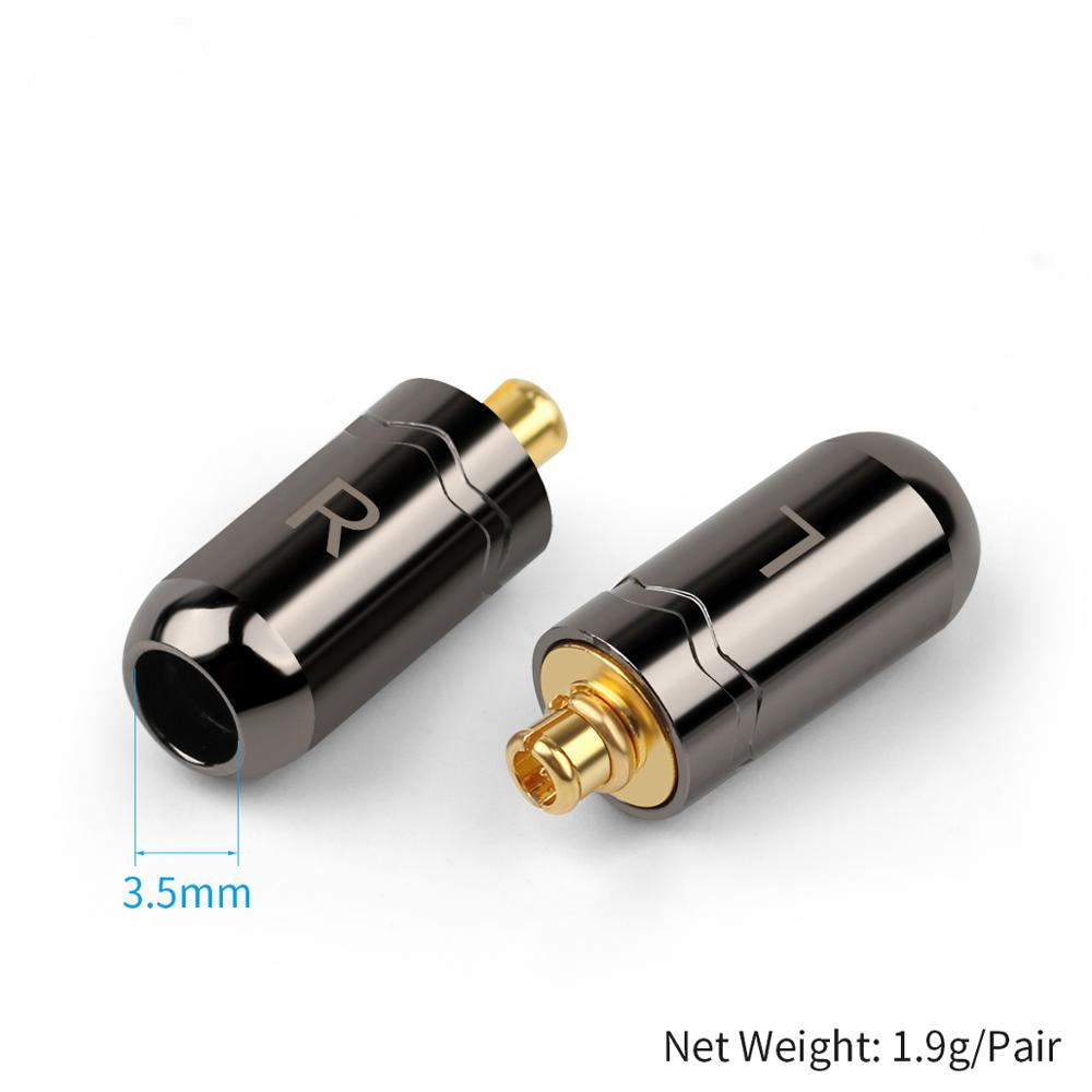 1 Pasang Adapter Konektor Jack Audio Earphone Mmcx Pin Bahan Aluminum Alloy Lapis Emas Untuk Se846 Se525 W60 W80