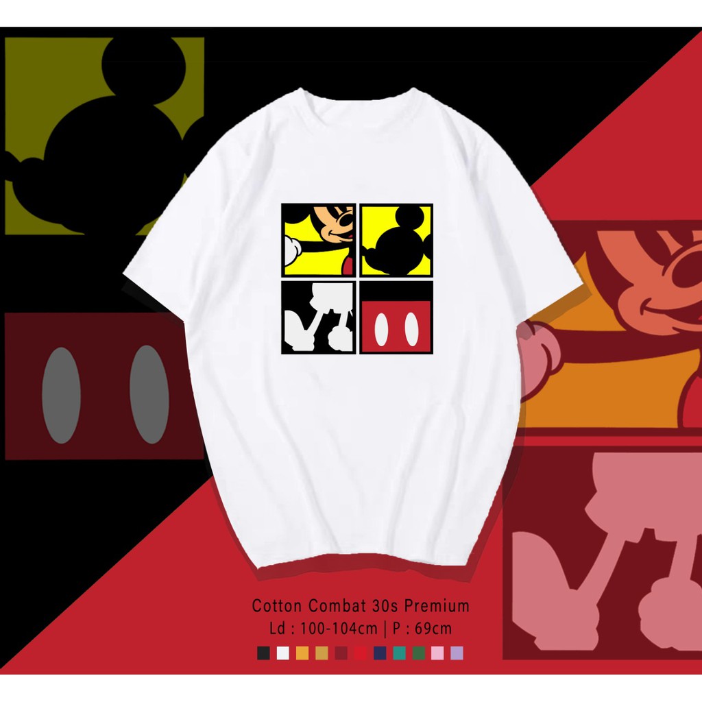 MICKEY SQUARE / TERMURAH BAJU KAOS KATUN WANITA/ PRIA UNISEX LENGAN PENDEK / TUMBLR TEE /  OVERSIZE