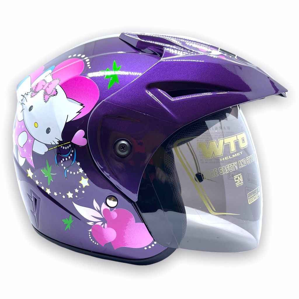 Helm WTO Z1R Pet - Fairy Catty - Violet - Half Face ALL SIZE