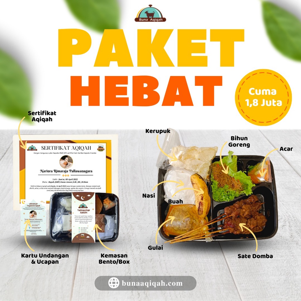

Paket Aqiqah Hemat Banget Bento Jabodetabek 40 Box