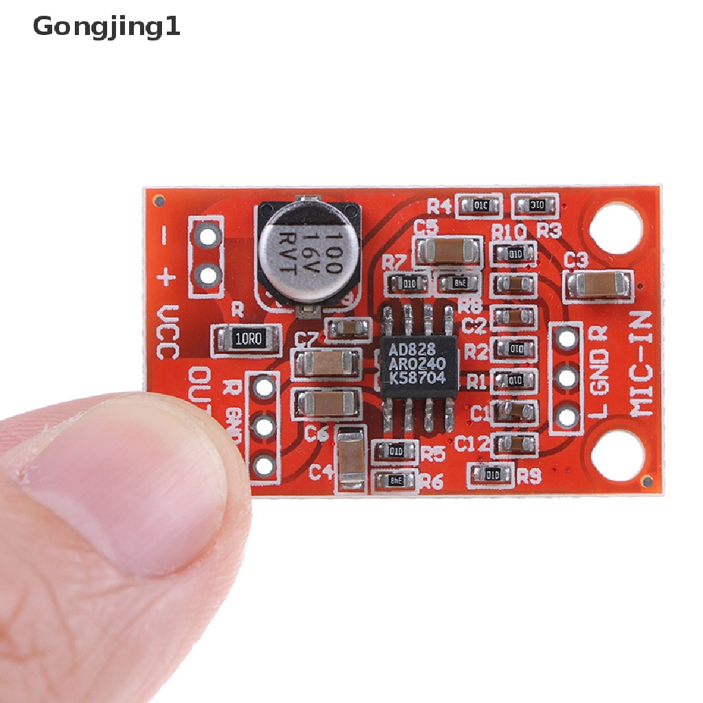 Gongjing1 AD828 Papan preamplifier Mikrofon stereo Dinamis DC 3.7V-15V 12V