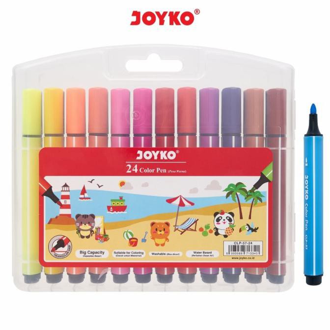 

(PERALATAN MENGGAMBAR) SPIDOL JOYKO 24WARNA CLP57-24/COLOR PEN WARNA/SPIDOL 24 WARNA WARNI COD