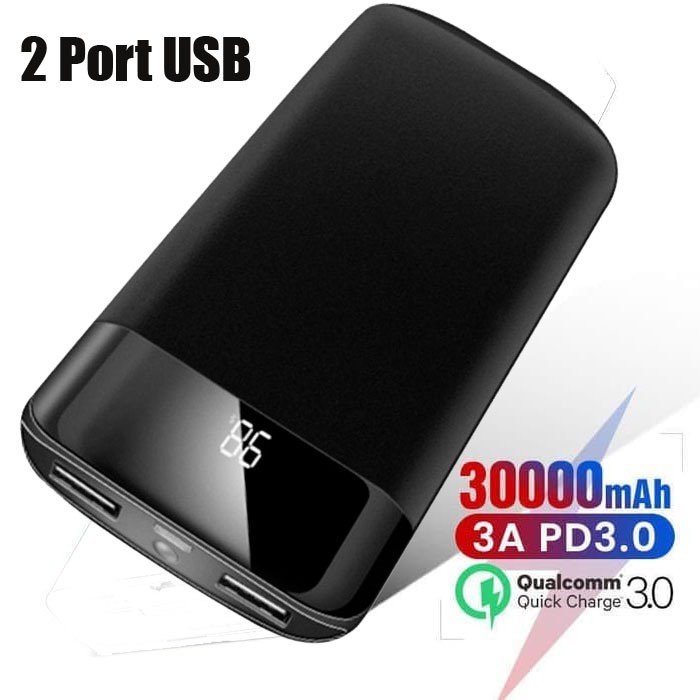 Power Bank 2 Port USB LED 30000mAh - Power bank murah bagus - Powerbank - Power bank Original - PB murah berkualitas - Casan Hp Cepat penuh - Charger fast charging - Aksesoris Handphone - Powerbank robot , Cas HP Cepat