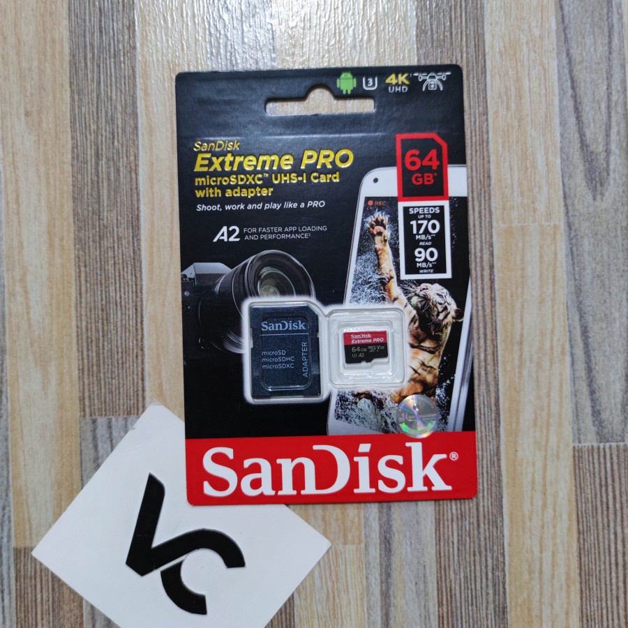MicroSD SanDisk Extreme Pro 64GB 4K A2 V30 U3 Memory Card Micro SD Kartu Memori