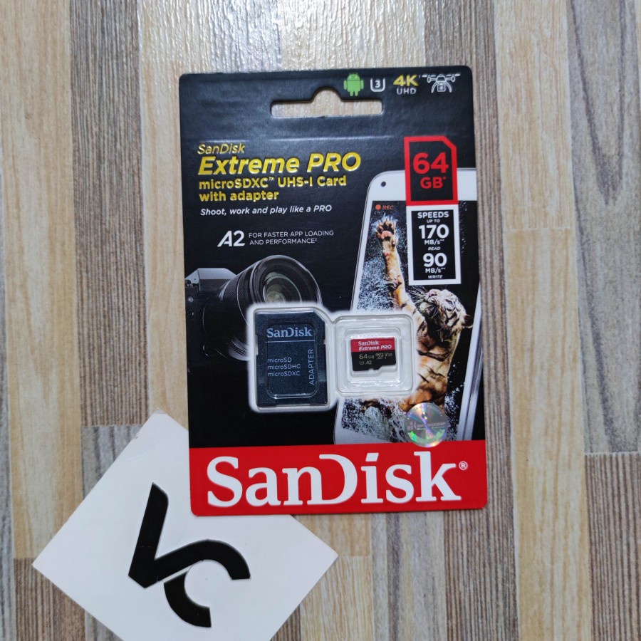 MicroSD SanDisk Extreme Pro 64GB 4K A2 V30 U3 Memory Card Micro SD Kartu Memori