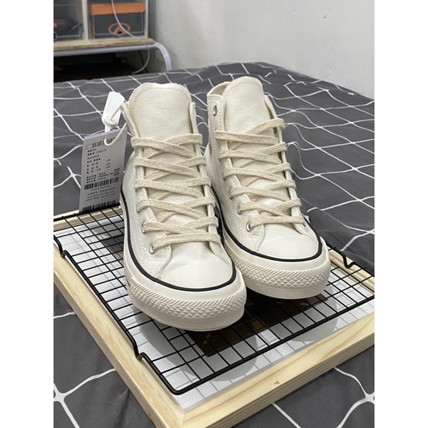 (BISA COD) SEPATU SNEAKERS DAISY PEACE MINUSONE flowers Off white HIGH Premium EGRET-5