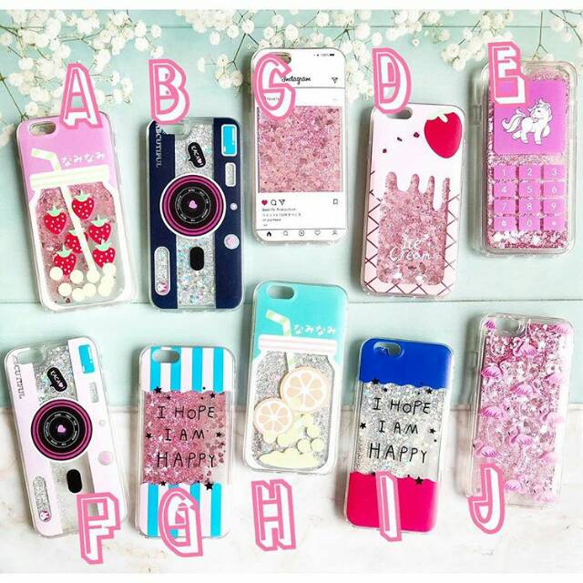 Case Glitter Liquid Caramel 02 - Samsung J6 plus A7 2018 Oppo F9 A3s Vivo V11 V11 pro