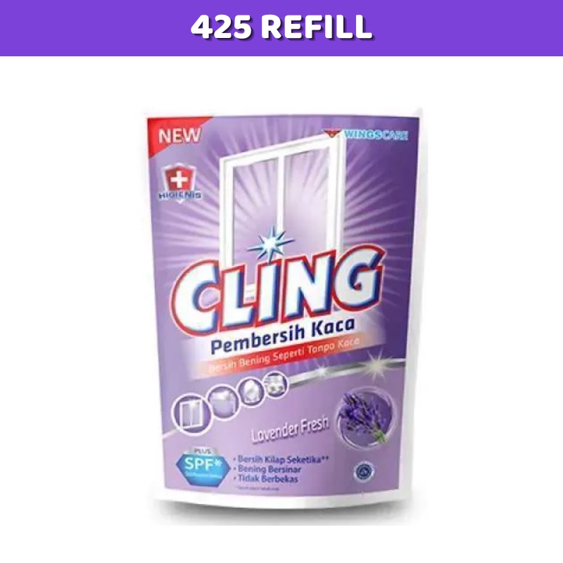 Cling Pembersih Kaca 440ml (Botol) &amp; 425ml (Refill)