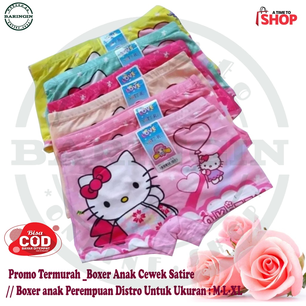 Dalaman Anak Perempuan ISI 12 PCS Boxer CD Anak Perempuan Motif Lucu Size M-L-XL | Boxer import Murah