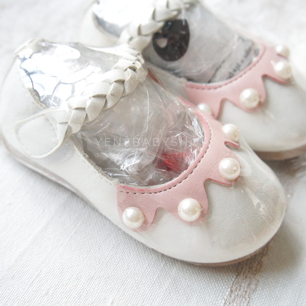 Flat Shoes Anak - Mutiara Pink Putih