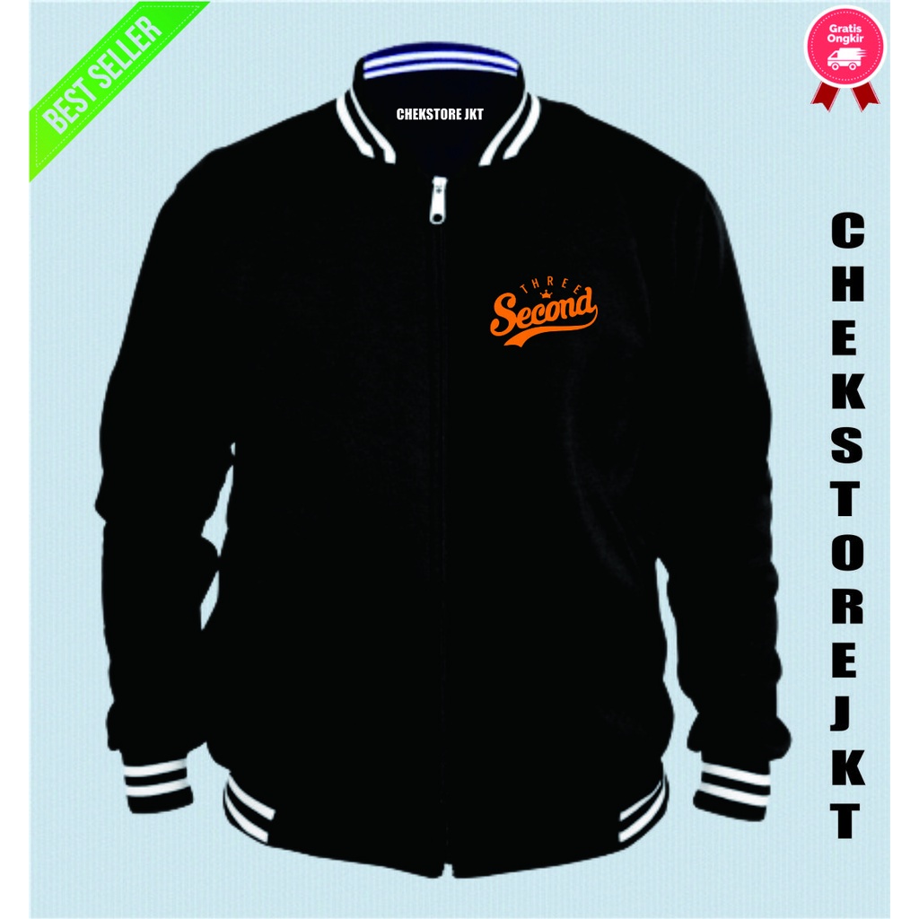 Jaket varsity 3second Orange S/XXL Jaket Pria/Wanita Distro - Chekstorejkt