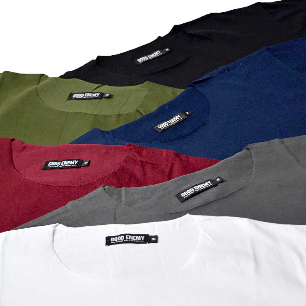 Tbasic Unfinished Tshirt Kaos Polos Katun Premium Tanpa Kerah Unisex Pria Dan Wanita Cotton Combed 3